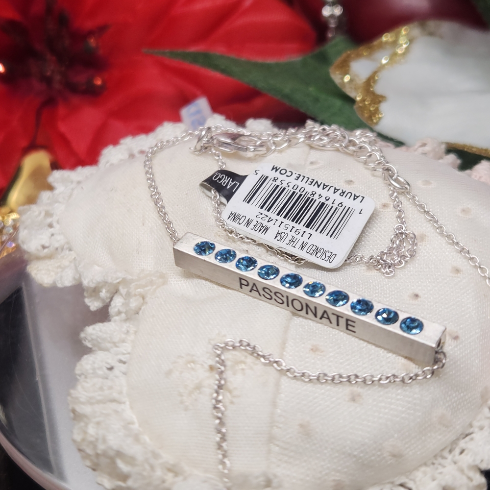 Passionate Silver Necklace with Blue Accents